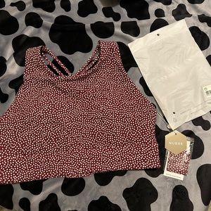 Buffbunny Geo Sports Bra - Vineyard Dark Red Bossy Print - XL NWT